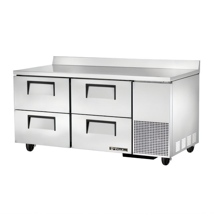 Product image #1 for True 2-Section Deep Worktop Refrigerator with 4 Drawers, Stainless Steel