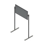 Thumbnail image #1 for John Boos DM-48-S24 Table-Mounted Adjustable Tilting Demo Mirror, 37-1/4"W x 22-1/2"H, Aluminum Frame, Stainless Steel Uprights