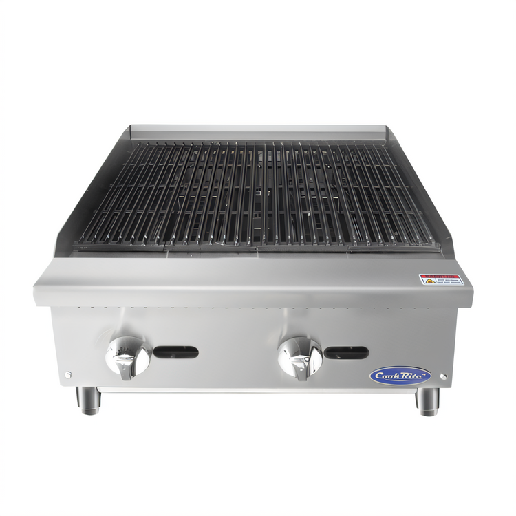 Product image #1 for CookRite 24-Inch Heavy Duty Natural Gas Radiant Charbroiler with 2 Burners