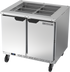 Thumbnail image #1 for Beverage-Air SPE36HC-S Two-Section 36-Inch Salad Top Refrigerated Prep Table with Solid Hinged Doors