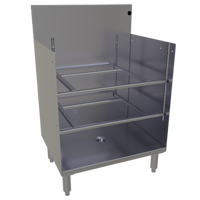 Glastender 24-Inch Open Top Stainless Steel Underbar Glass Rack Storage Unit