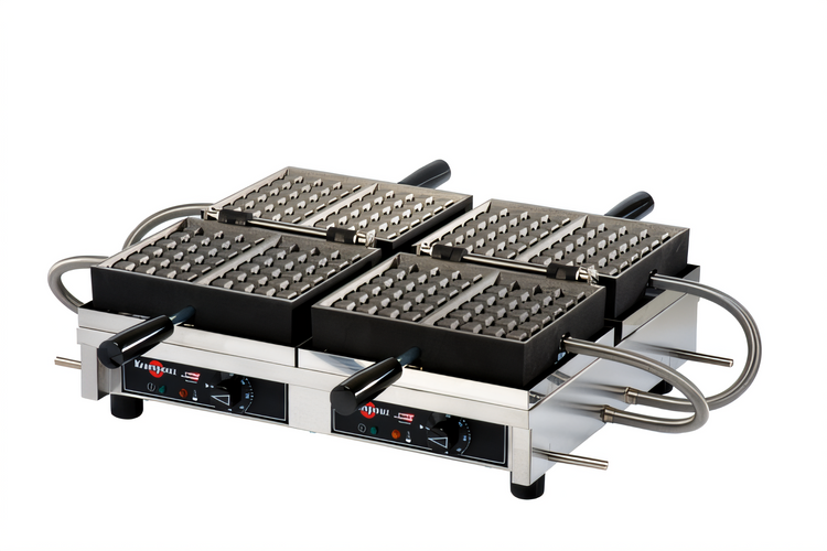 Product image #1 for Krampouz Double 180° 4 x 6 Brussels Countertop Commercial Waffle Maker