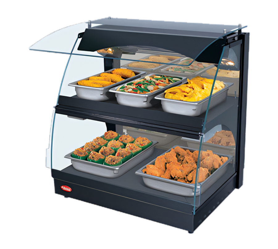 Product image #1 for Hatco Glo-Ray Curved Glass Merchandising Warmer, 26-Inch Countertop, Deck and Shelf