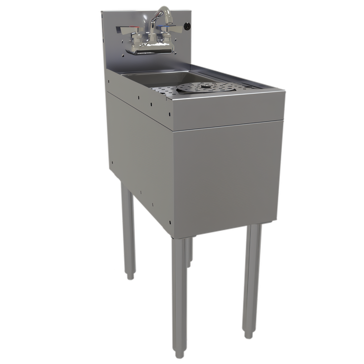 Product image #1 for Glastender MRS-12 Freestanding Stainless Steel Underbar Mixology Unit, 1-Bowl, 12 Inch W x 24 Inch D