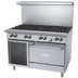 Thumbnail image #1 for US Range U-Series 48-Inch Gas Restaurant Range with 8 Open Burners, Standard Oven, and Storage Base