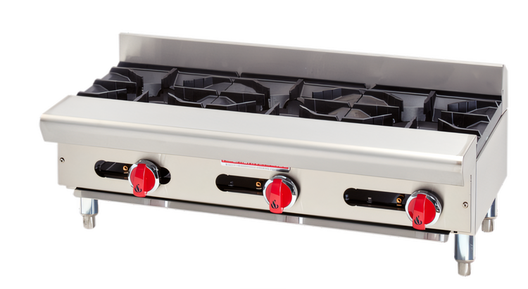 Product image #1 for American Range 36-Inch Gas Countertop Hot Plate with 3 x 32,000 BTU Open Burners