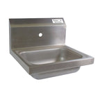 Thumbnail image #1 for BK Resources BKHS-W-1410-1 Wall-Mounted Commercial Hand Sink, 14" x 10" x 5" Bowl, 1-Hole Splash Mount, 304 Stainless Steel