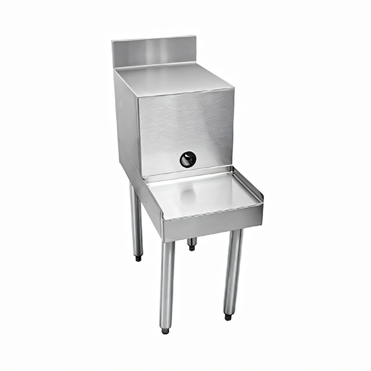 Product image #1 for CHOICE by Glastender Freestanding Stainless Steel Blender Station with Filler Board, Backsplash, and 10-Inch Blender Shelf, 18"W x 29"D