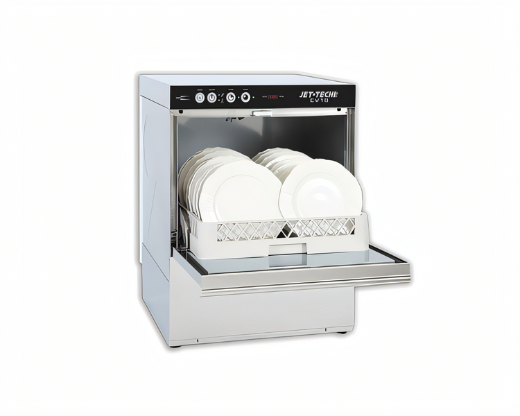 Product image #1 for Jet-Tech EV18 High-Temperature Undercounter Dishwasher with Built-In Rinse Booster, 20" x 20" Rack