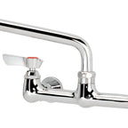 Thumbnail image #1 for Krowne Silver Series 12-808L Splash-Mounted Commercial Faucet, 8-Inch Centers, 8-Inch Swing Spout, Ceramic Valve Case of 12