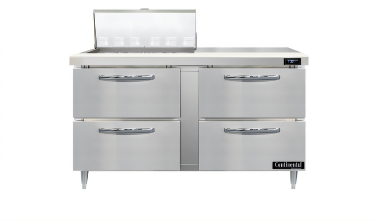 Product image #1 for Continental Refrigerator Designer Line D60N12M-D 60" Two-Section Mighty Top Sandwich Prep Table with Drawers