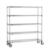 Thumbnail image #1 for Metro Super Erecta 5-Tier Stem Caster Wire Shelving Cart, 60W x 18D x 68H, Chrome Plated