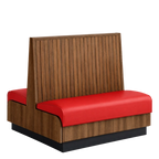 Thumbnail image #1 for ATSMFG ATS AT&S-AD-KR42-BB GR8 Karender Standard Booth, double, 48" long x 42" high, Beadboard back, Upholstery and foam fitted over a computer-cut