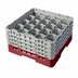 Thumbnail image #2 for Cambro Camrack Full Size 20-Compartment Glass Rack with 4 Soft Gray Extenders, Cranberry