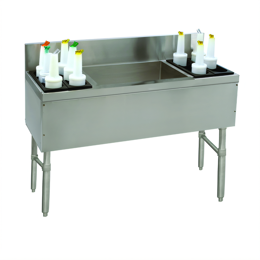 Product image #1 for Advance Tabco Prestige 60-Inch Stainless Steel Bar Ice Chest with Left and Right Bottle Storage