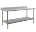 Thumbnail image #1 for Eagle Group Deluxe Series Stainless Steel Work Table with 4-1/2 Inch Backsplash and Adjustable Undershelf, 96 x 30 Inches
