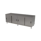 Thumbnail image #1 for BK Resources CST-3084S2 84-Inch Enclosed Chef Table with Dual-Side Sliding Doors, 14-Gauge 304 Stainless Steel Top, 30-Inch Deep