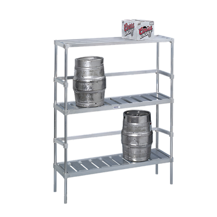 Product image #1 for Channel Manufacturing Adjustable Aluminum Keg Storage Rack, 80 x 17 x 68 Inches