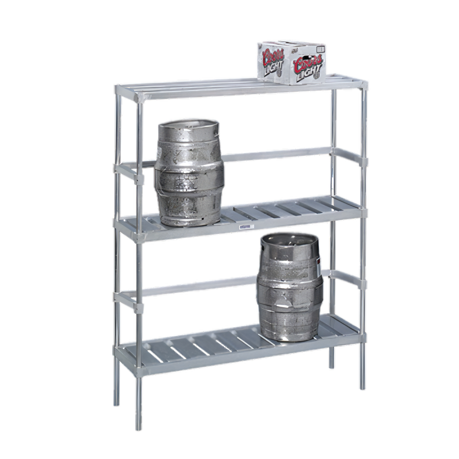 Product image #1 for Channel Manufacturing Adjustable Aluminum Keg Storage Rack, 80 x 17 x 68 Inches