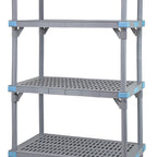 Thumbnail image #1 for Quantum Millenia QPM213086VS-4 Mobile Gray Polymer Shelving Unit, 4 Open Grid Shelves, 30"W x 21"D x 86"H