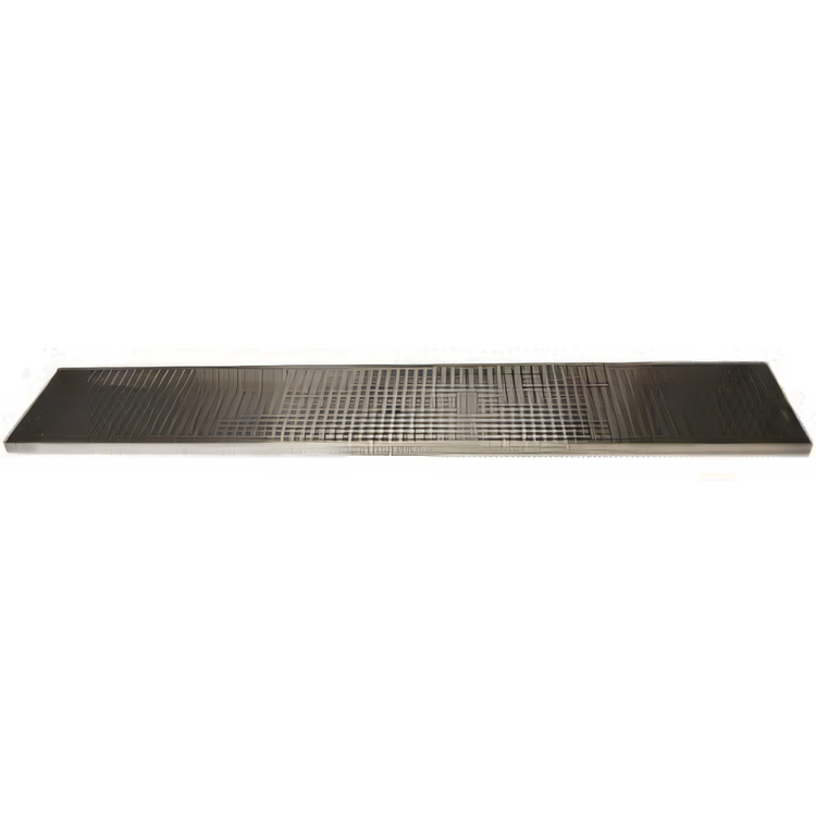 Product image #1 for Surface Mount Stainless Steel Drip Tray Trough, 51 Inch x 8 Inch, With Perforated Screen and 5/8 Inch O.D. Drain