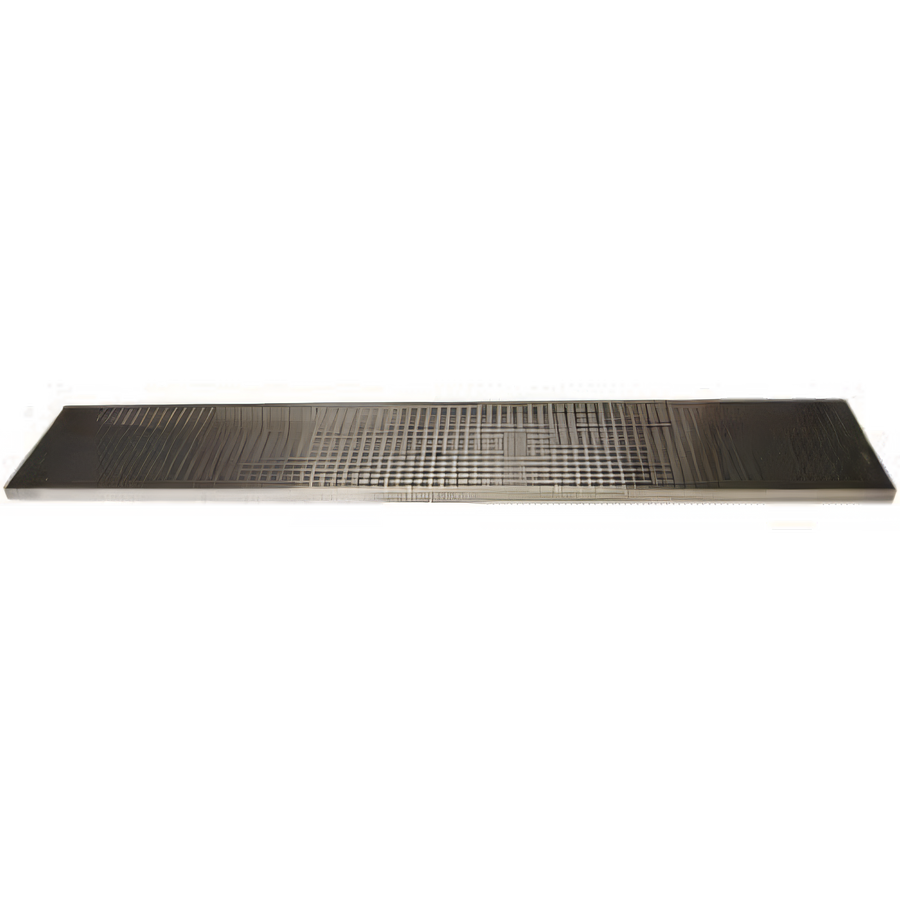Product image #1 for Surface Mount Stainless Steel Drip Tray Trough, 51 Inch x 8 Inch, With Perforated Screen and 5/8 Inch O.D. Drain