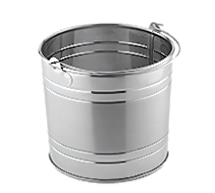 Product image #1 for Round Stainless Steel Pail with Handle, 148 oz., Dual Satin and Mirror Finish