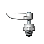 Thumbnail image #1 for T&S Brass 002710-40 Spindle Assembly, RTC with Lever Handle, Red Hot Index and Screw, Chrome-Plated Brass