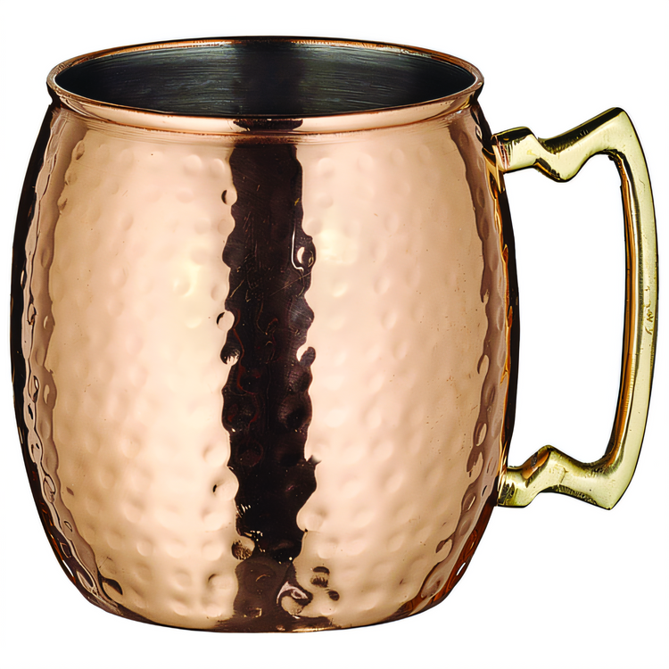 Product image #1 for Hammered Copper-Plated Stainless Steel Moscow Mule Mug, 20 oz., Short with Brass Handle
