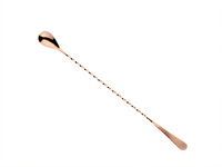 Barfly Diamond Lattice Japanese Style Bar Spoon, 13-3/16 Inch, Copper-Plated Stainless Steel