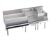 Thumbnail image #1 for Krowne Royal Series 72-Inch Underbar Ice Bin/Cocktail Station with 10-Circuit Cold Plate, Blender Station, and Raised Liquor Display