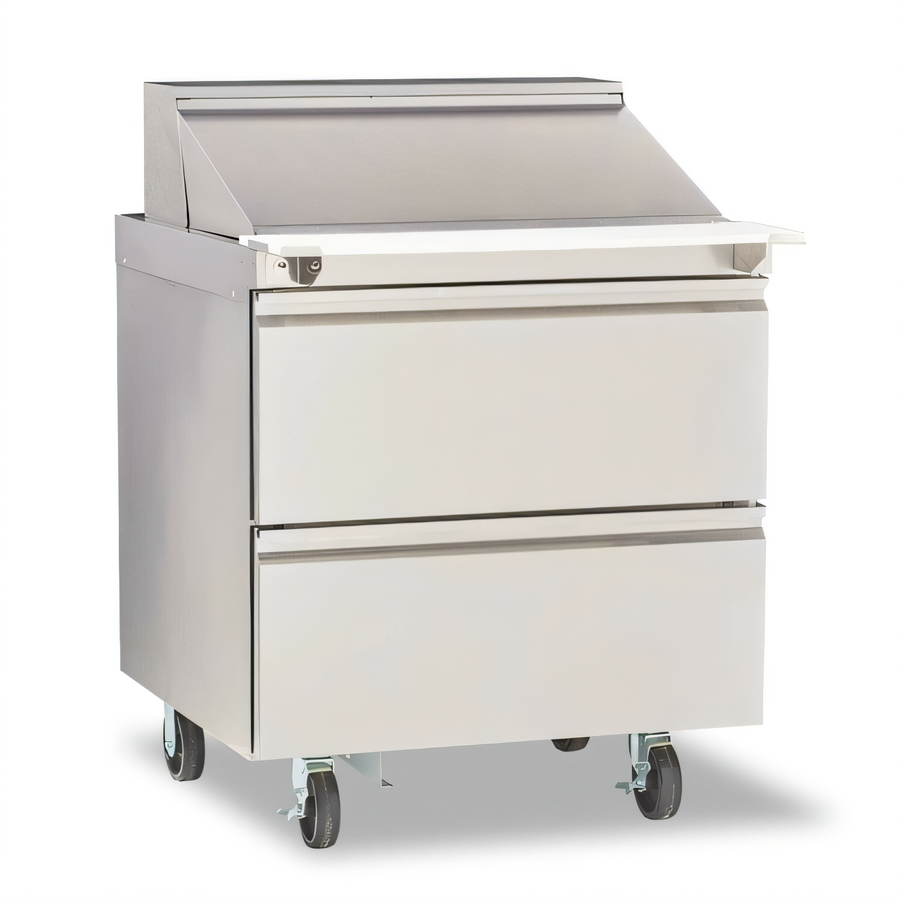 Product image #1 for Delfield Mega Top Single-Section Refrigerated Prep Table with 2 Drawers, 32-Inch Wide, 12-Pan Top
