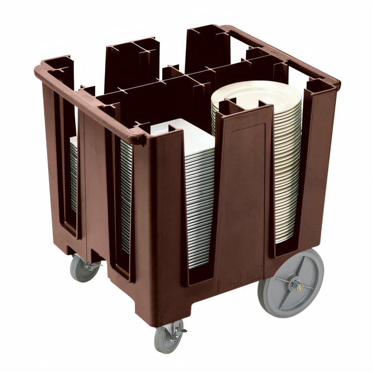 Product image #2 for Cambro Versa 4-Column Dark Brown Dish Caddy for 11-1/4 Inch Round or 9-1/2 Inch Square Plates