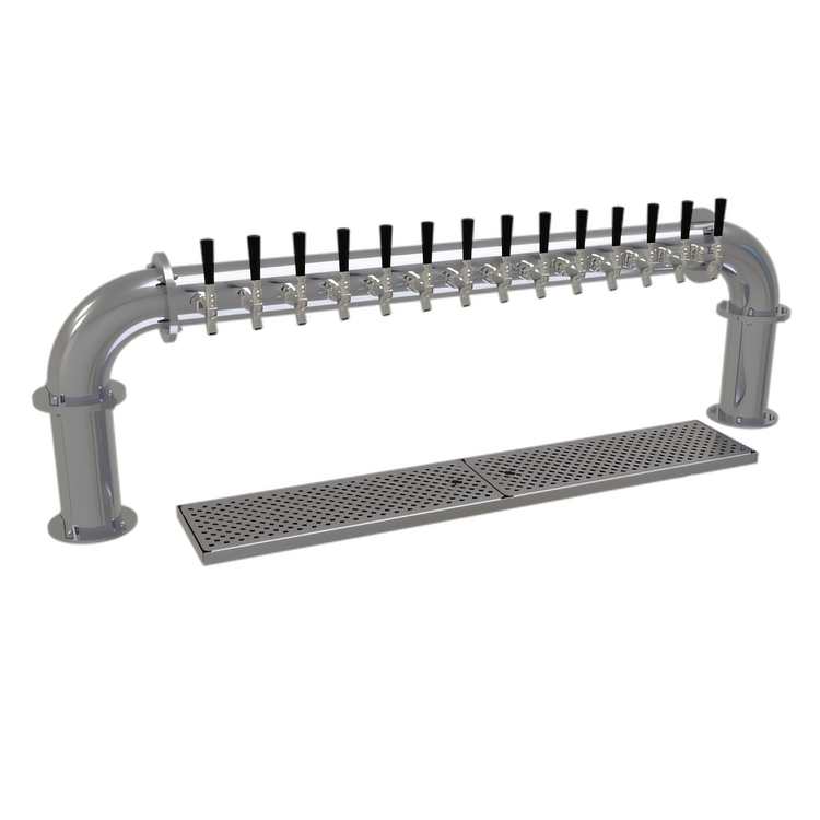 Product image #1 for Glastender Pipe Pass-Thru Countertop Draft Dispensing Tower with 14 Faucets, 2-Column, Glycol-Cooled