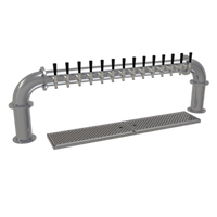 Glastender Pipe Pass-Thru Countertop Draft Dispensing Tower with 14 Faucets, 2-Column, Glycol-Cooled