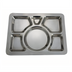 Thumbnail image #1 for Winco SMT-1 6-Compartment Rectangular Stainless Steel Mess Tray