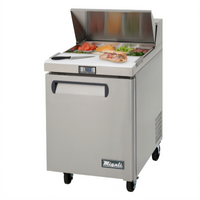 Migali Competitor Series® Single-Section Refrigerated Sandwich Prep Table, 27.5 Inch Wide, 8-Pan Capacity, Rear-Mount Self-Contained