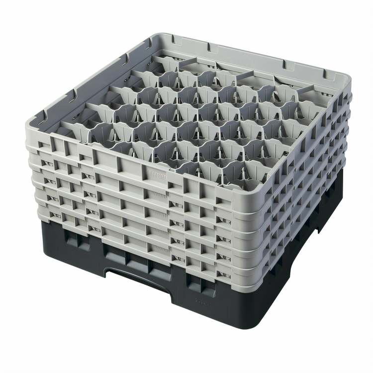 Product image #2 for Cambro Camrack Full-Size 30-Compartment Glass Rack, 10-1/8-Inch Height, Black