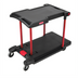 Thumbnail image #1 for Convertible 2-Shelf Utility Bus Cart with Locking Casters, Black