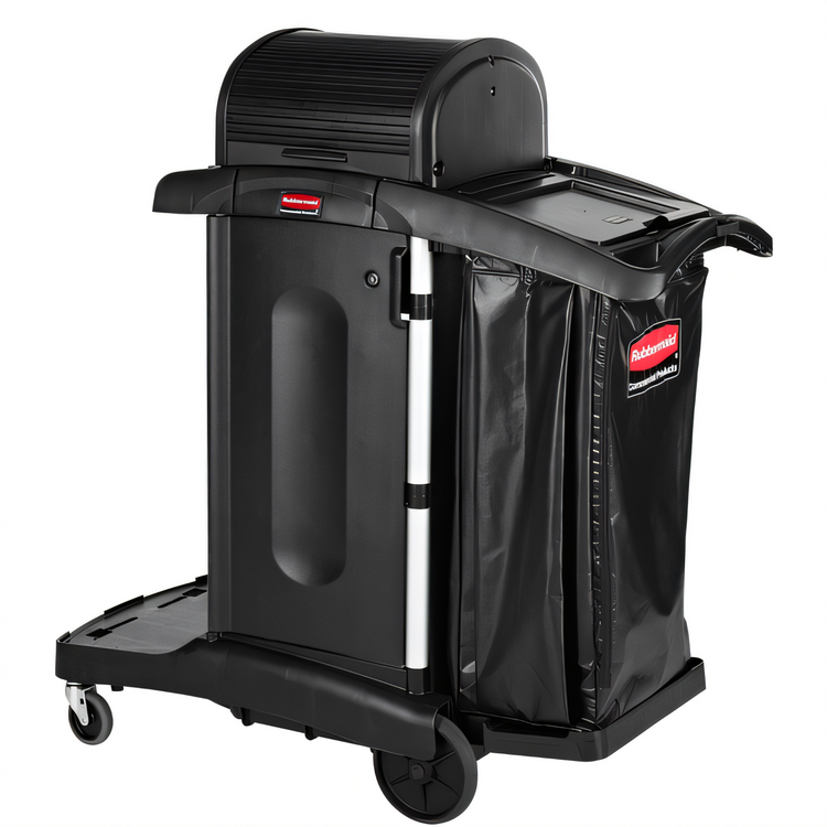 Product image #1 for High Security Executive Janitorial Cleaning Cart, 7.25 Cu. Ft., Locking Hood & Doors
