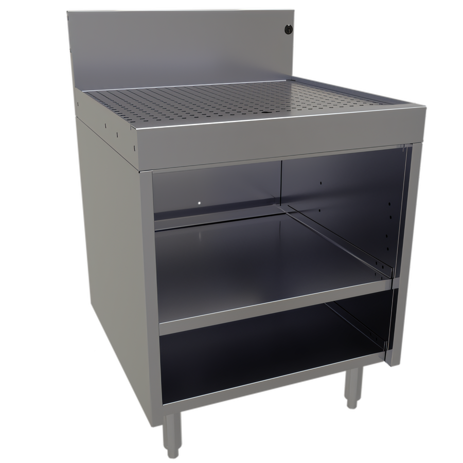 Product image #1 for Glastender DBCB-24-LD 24-Inch Underbar Drainboard with Open Front Cabinet Base