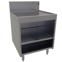 Glastender DBCB-24-LD 24-Inch Underbar Drainboard with Open Front Cabinet Base