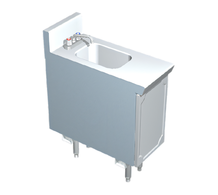 Product image #1 for La Rosa Refrigeration Utility Stand Sink Unit with Enclosed Base, Faucet, and Basket Drain