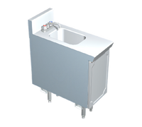 La Rosa Refrigeration Utility Stand Sink Unit with Enclosed Base, Faucet, and Basket Drain