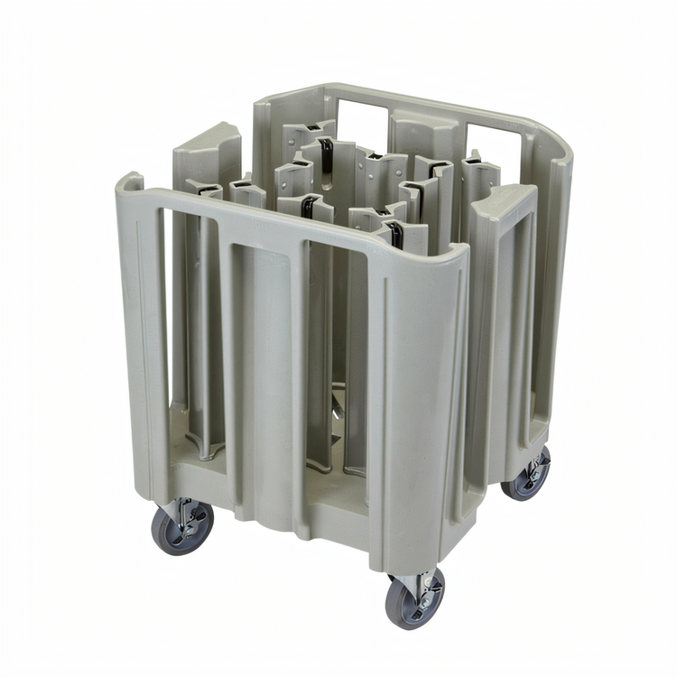 Product image #1 for Cambro S-Series Compact Adjustable Dish Caddy with 12 CamLever Towers, 27 x 27 x 31-3/4 Inches, Speckled Gray