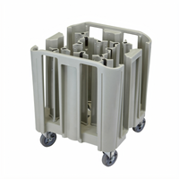 Cambro S-Series Compact Adjustable Dish Caddy with 12 CamLever Towers, 27 x 27 x 31-3/4 Inches, Speckled Gray