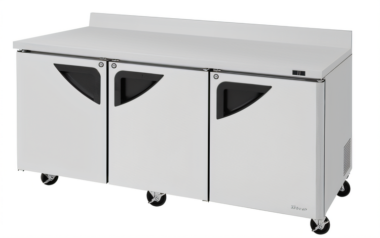 Product image #1 for Turbo Air Super Deluxe 72 5/8-Inch 3-Section Worktop Refrigerator, 19 Cu. Ft.