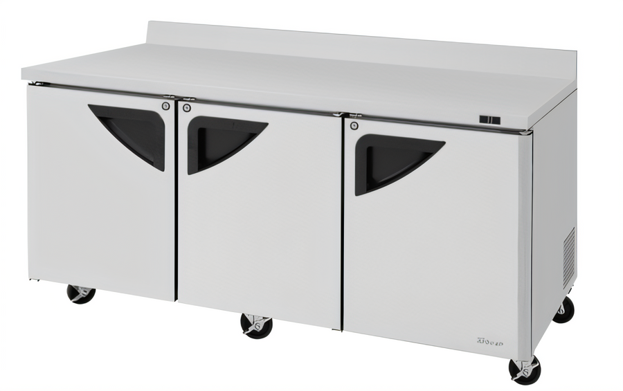 Product image #1 for Turbo Air Super Deluxe 72 5/8-Inch 3-Section Worktop Refrigerator, 19 Cu. Ft.