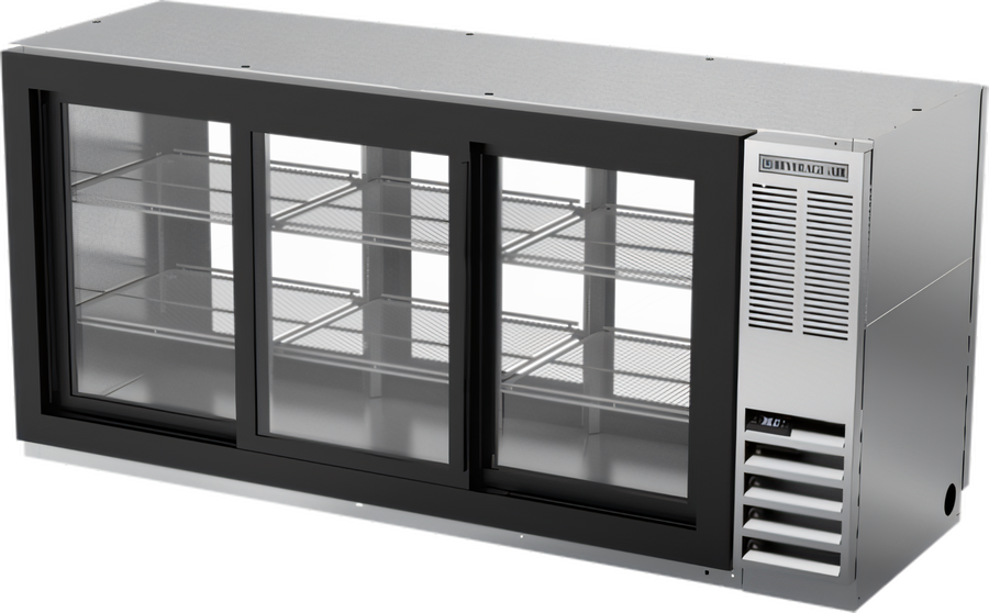 Product image #1 for Beverage-Air 72-Inch Three-Section Pass-Thru Back Bar Refrigerator with Locking Sliding Glass Doors