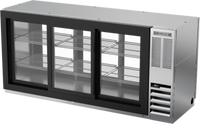 Beverage-Air 72-Inch Three-Section Pass-Thru Back Bar Refrigerator with Locking Sliding Glass Doors